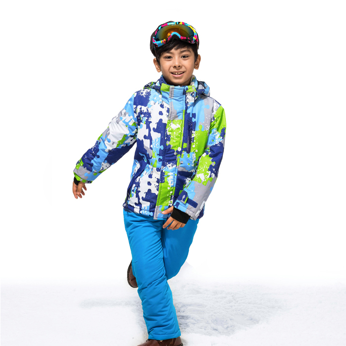KAKILG新款防风防水儿童滑雪服中大男童加厚保暖户外滑雪套装正品