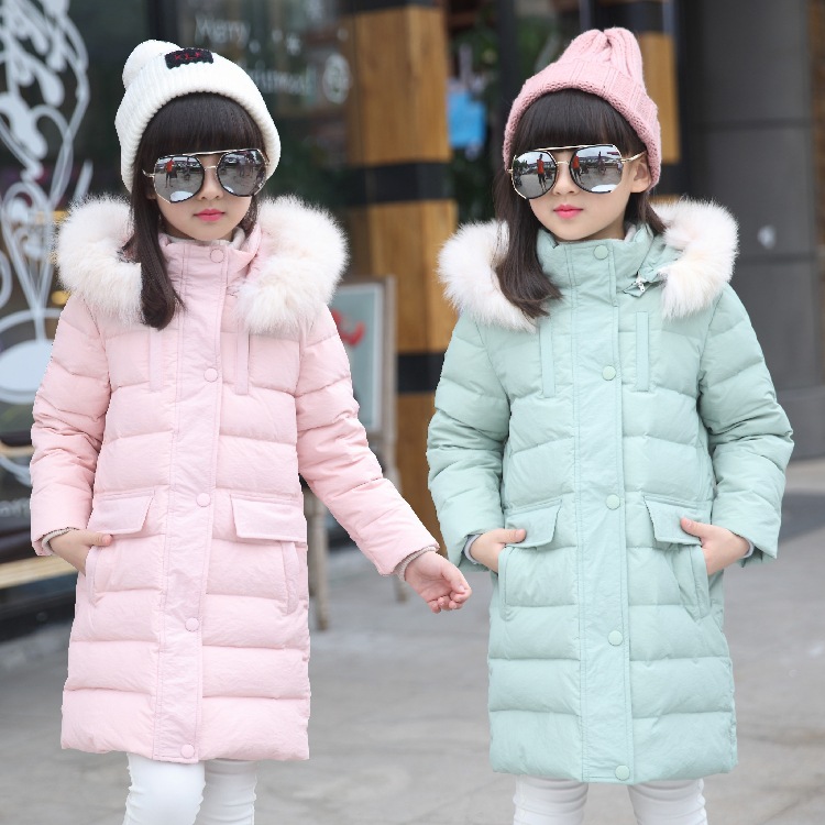 童装2016冬季新款儿童羽绒服中大童韩版女童上衣中长款加厚外套潮