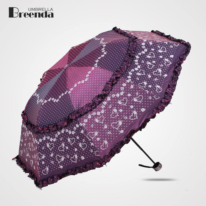 加厚黑胶防紫外线遮阳伞超强防晒太阳伞创意花边折叠晴雨伞女特价折扣优惠信息