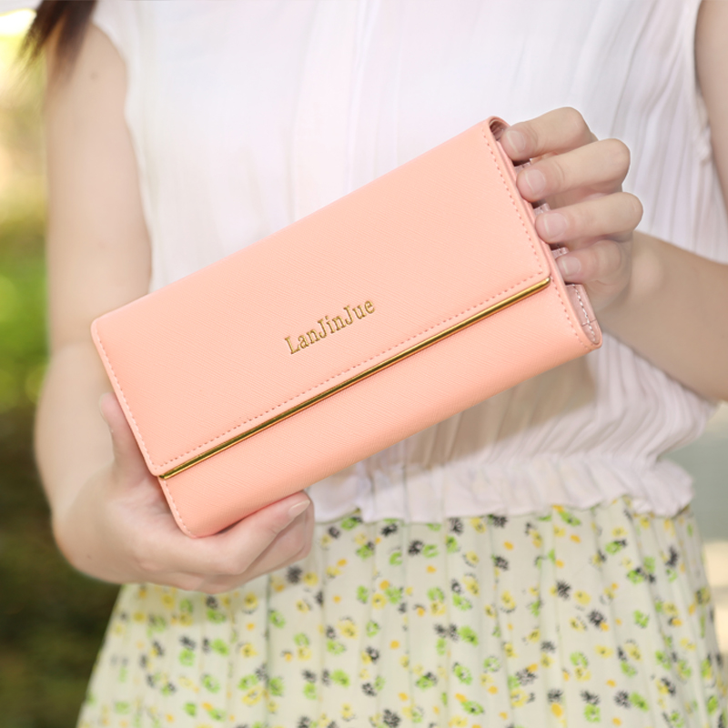 2015新款韩版女式钱包甜美女长款钱夹时尚潮流大容量女士手拿钱包