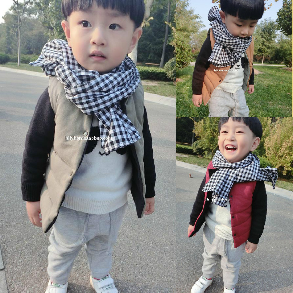 韩国代购童装2015冬装新款男女小童夹棉马甲儿童宝宝背心婴儿马夹