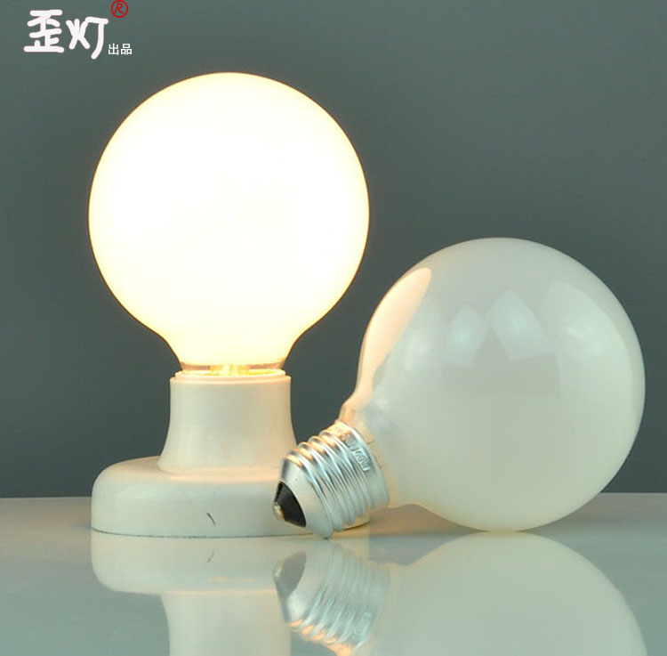 特价 led灯泡E27螺口白炽灯泡G95奶白龙珠灯泡节能灯暖白光源Lamp折扣优惠信息