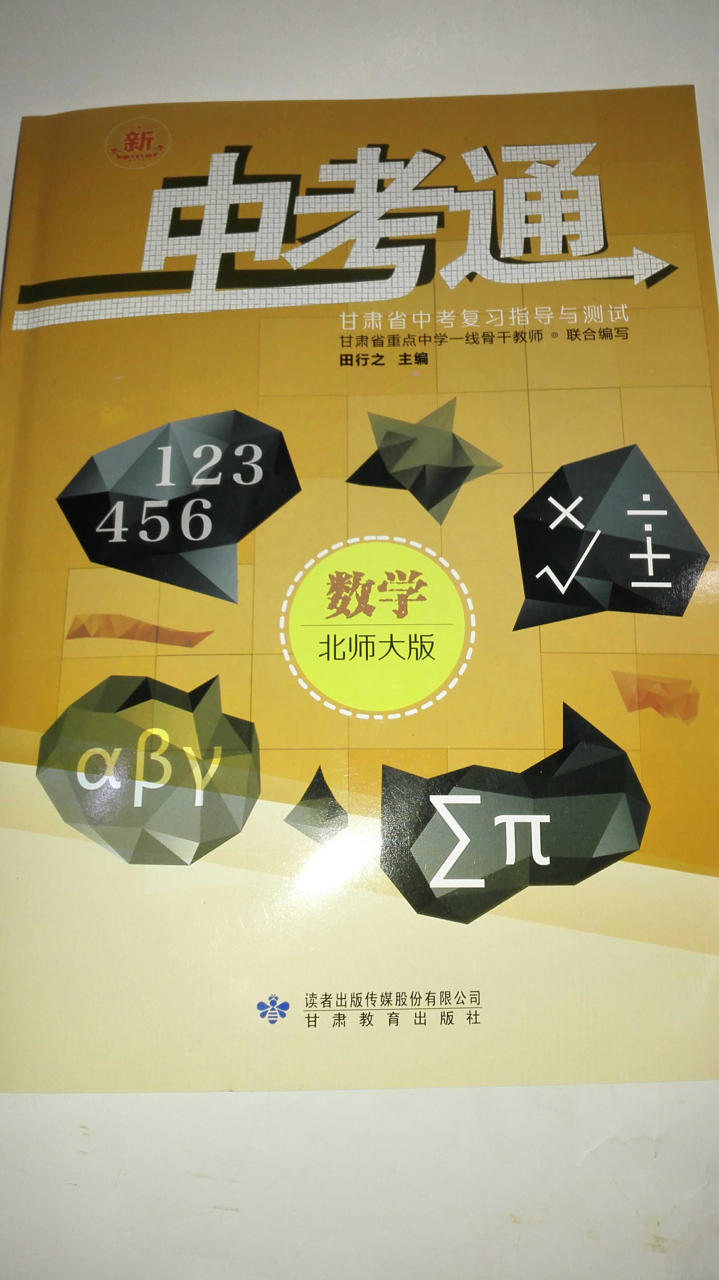 2016中考通  甘肃省中考复习指导与测试  数学 北师大版