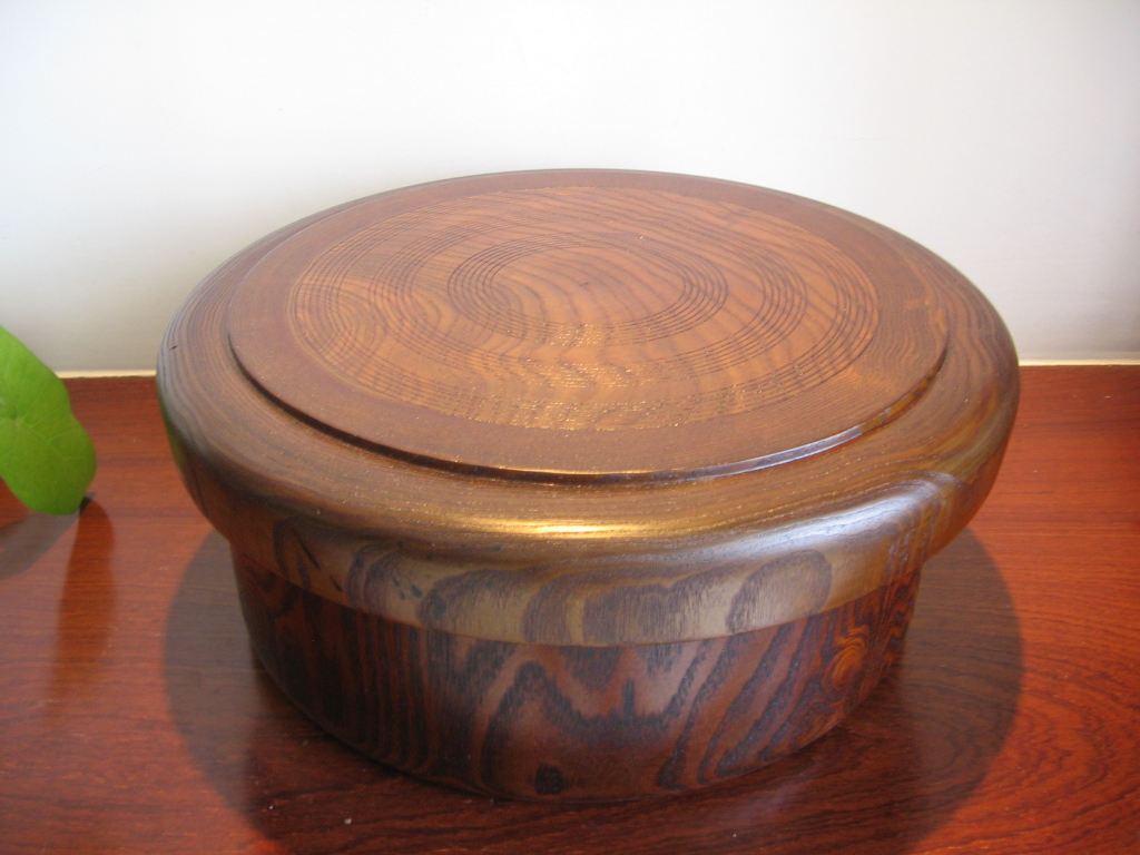 日本 木制 有盖  大碗  干糖果零食盘  木制大缸  创意复古收纳盒