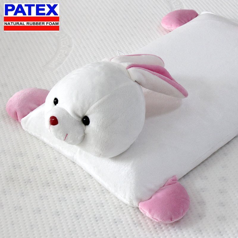 泰国PATEX 卡通宠物枕头 水晶兔子儿童枕头抱枕玩具天然纯乳胶枕