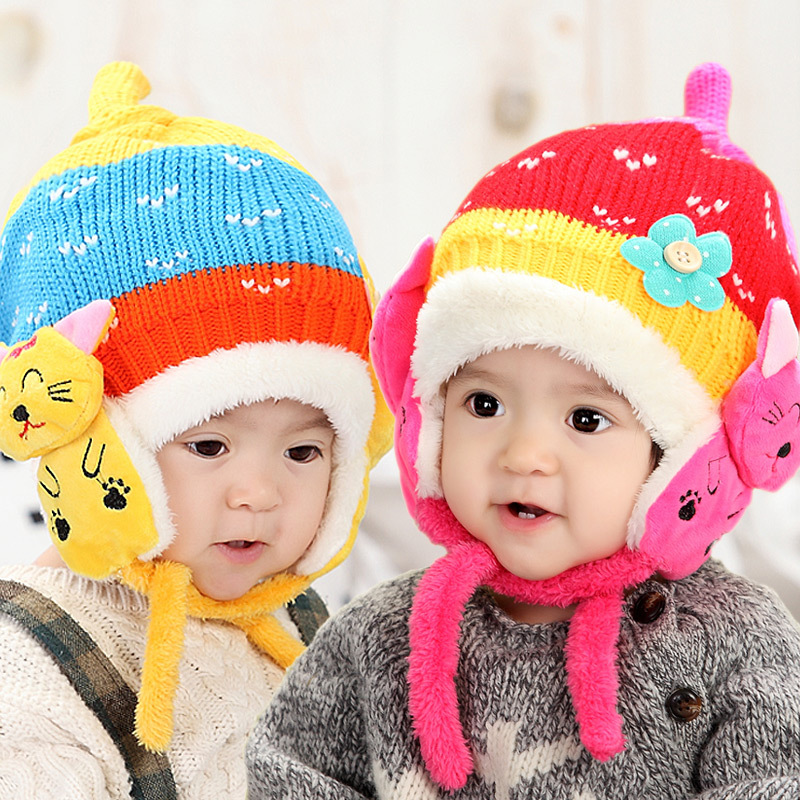 韩版宝宝帽子秋冬加厚 婴儿帽子男女 儿童帽子 新生儿毛绒帽套头
