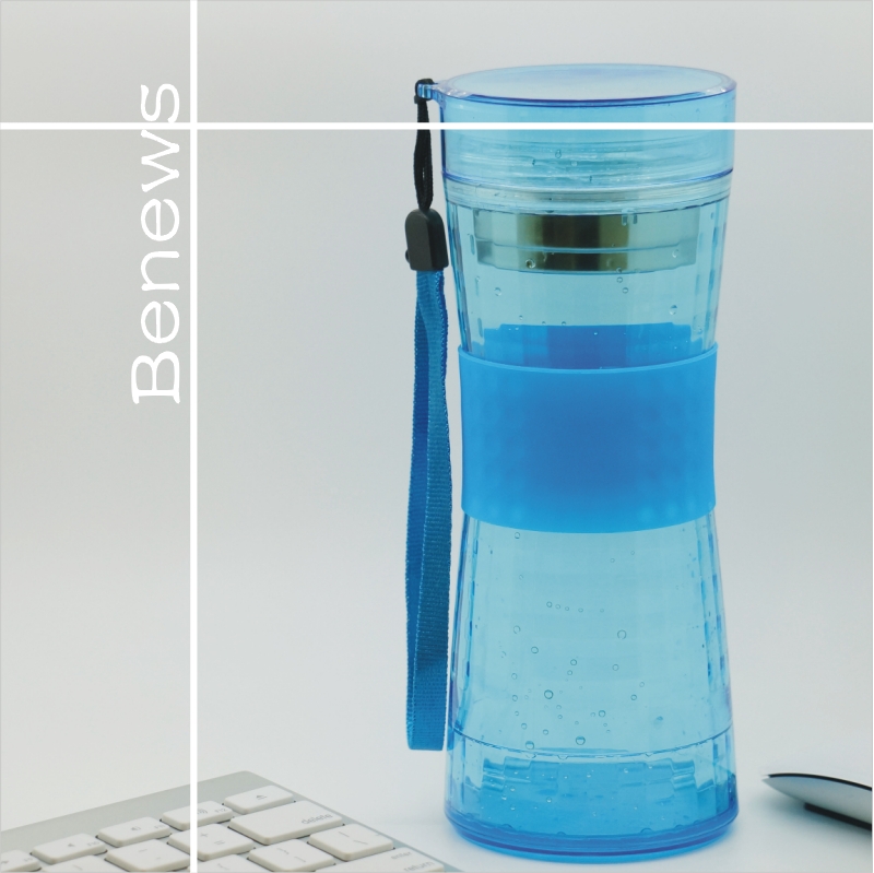 Benews新品创意塑料透明进口PC柠檬茶格可爱时尚随手水杯促销包邮