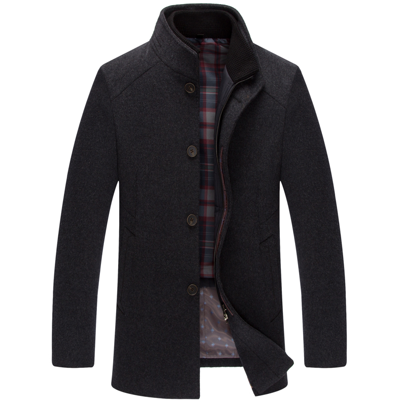 2015新款男士羊毛呢外套中老年呢大衣男士夹克商务休闲男士呢大衣
