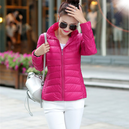 2015新款冬装韩版女款超轻薄羽绒服短款立领外套加大码修身潮爆款折扣优惠信息