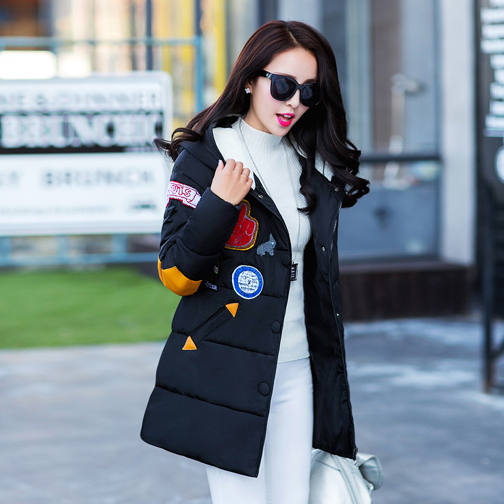 【天天特价】冬季新款时尚保暖中长棉衣韩版修身学生棉服外套包邮
