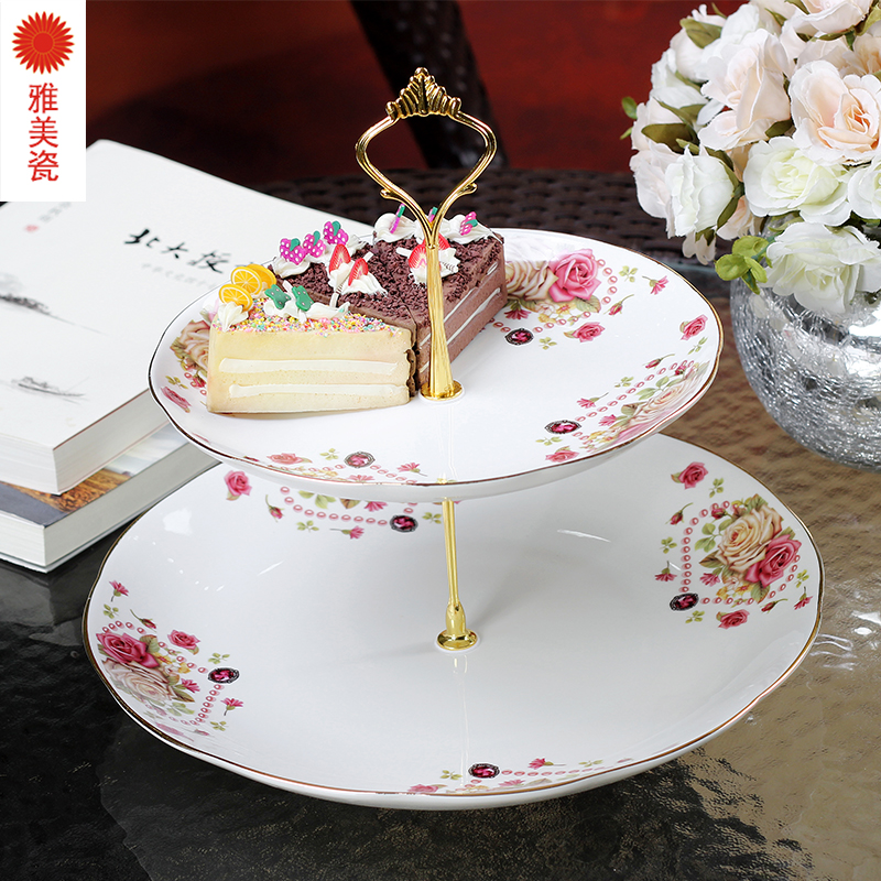 雅美瓷 点心盘陶瓷创意 干果盘蛋糕盘零食盘欧式果盘 水果盘客厅