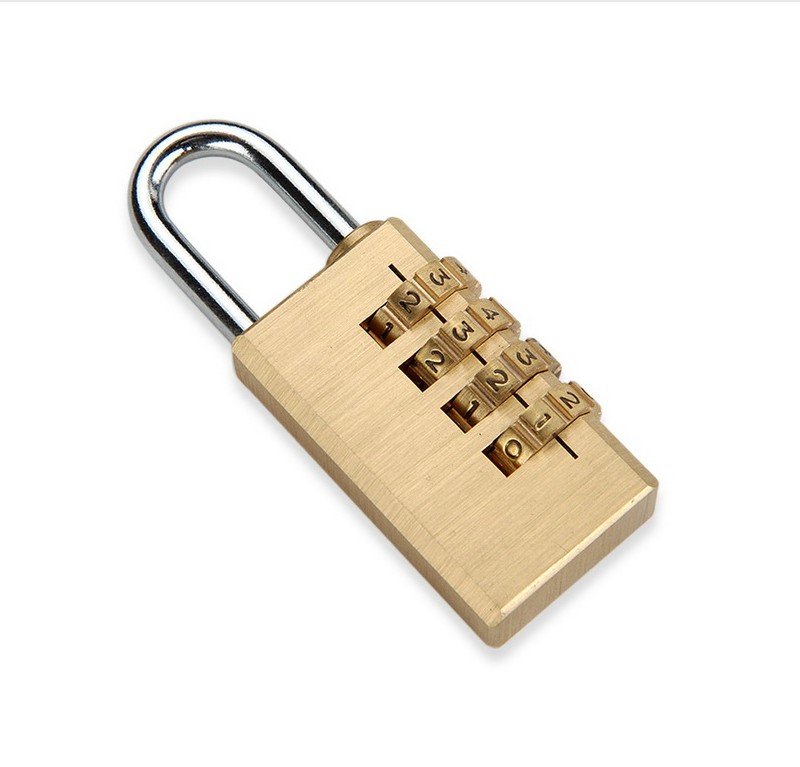 伊卡多 纯黄铜 密码挂锁 箱包挂锁 箱包锁 铜锁头 抽屉小挂锁