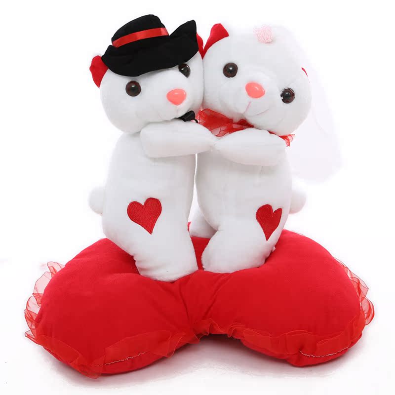 婚车公仔情侣对偶婚庆礼物压床娃娃结婚礼品毛绒玩具对熊可爱抱枕