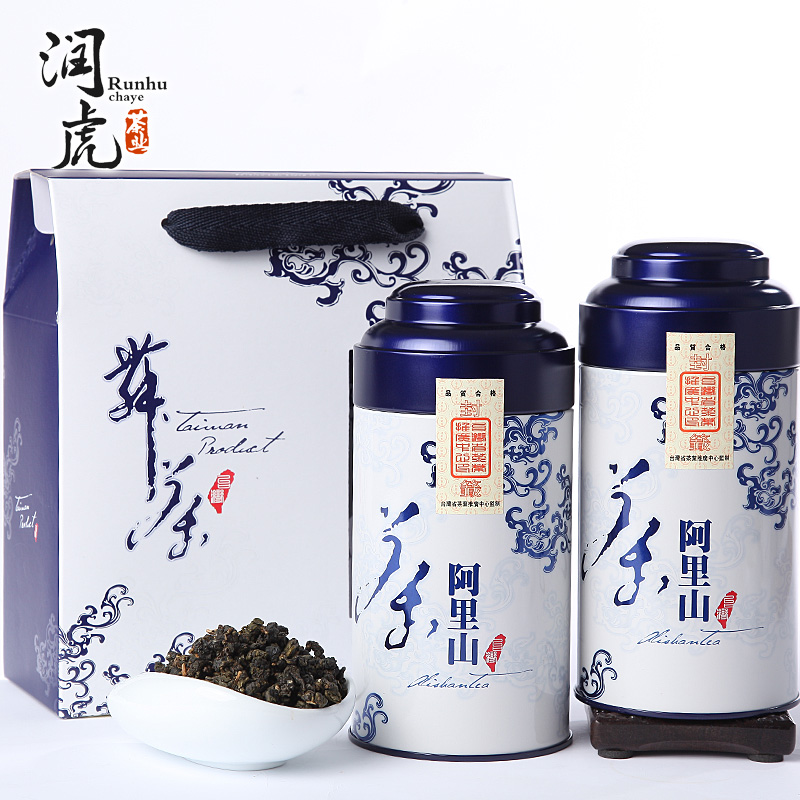 台湾阿里山高山茶乌龙茶青花瓷茶叶礼盒装300克