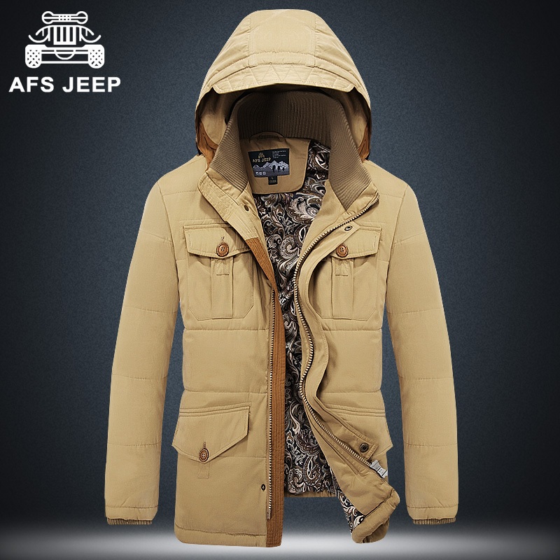 AFS Jeep冬季加肥加大棉衣男立领宽松大码棉袄吉普可拆卸帽外套潮折扣优惠信息