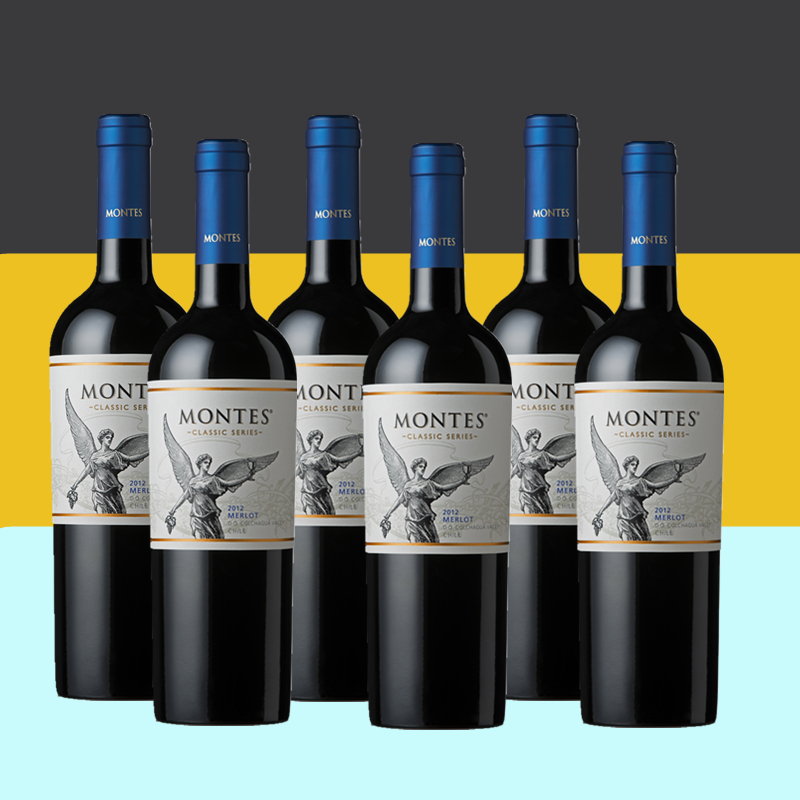 【整箱特惠】智利进口红酒 Montes蒙特斯经典梅洛干红葡萄酒 6瓶