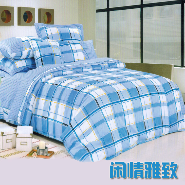 床上用品 纯棉三件套 简约单人床单被罩被套学生宿舍专用套件全棉