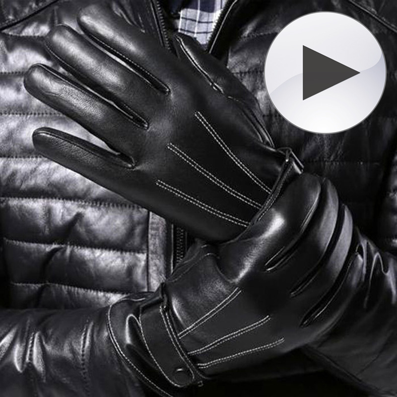 皮手套男士骑行摩托车 学生韩版冬季防滑加厚棉保暖pu防风可触屏
