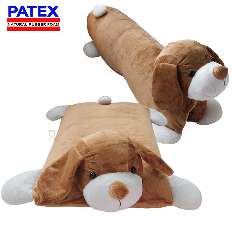 泰国乳胶枕PATEX 保健劲椎儿憨憨狗狗童枕头  橡胶按摩枕折扣优惠信息