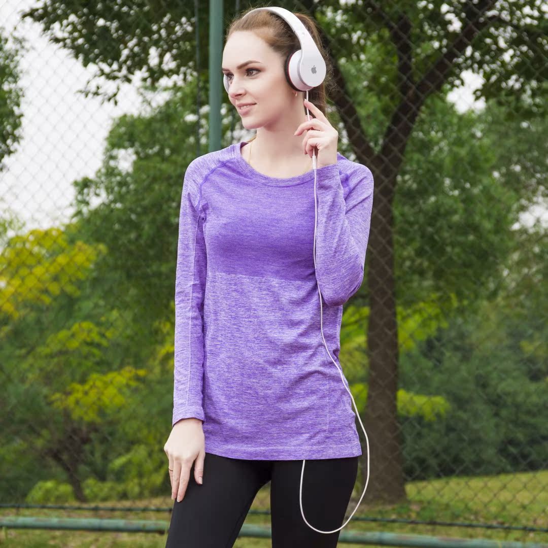 专业运动t恤健身长袖女弹力修身速干透气宽松瑜伽服跑步休闲上衣折扣优惠信息
