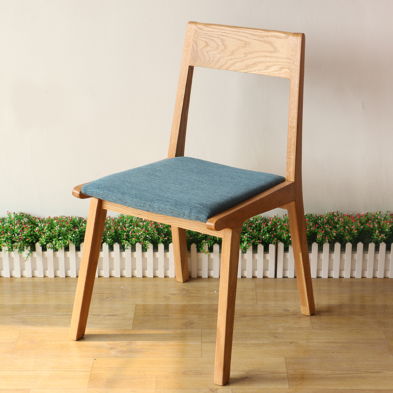 北欧实木餐椅 现代简约创意整装电脑椅餐桌椅子组合休闲日式布艺