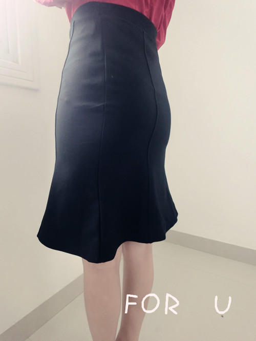 2014秋季新款女修身高弹力气质百搭高腰裙半身裙鱼尾包臀黑色包裙