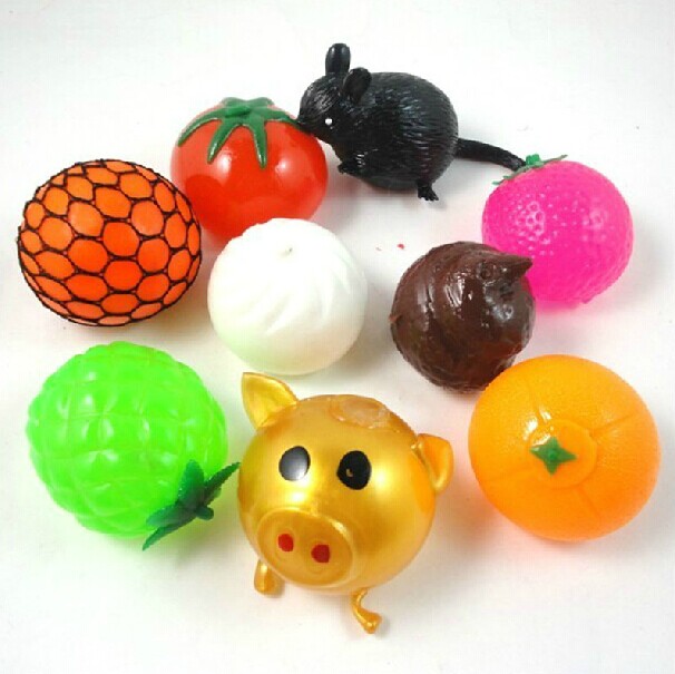 多款减压球玩具发泄动物水果 发泄球创意搞怪整人玩具五只包邮