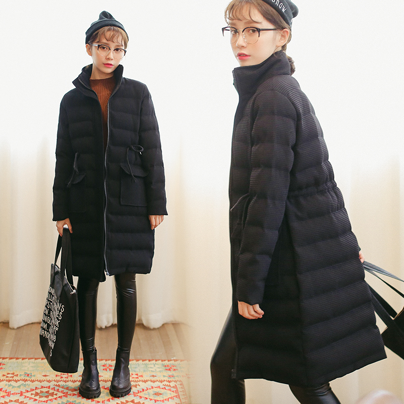 2015韩版日系文艺新款冬季菱形格子加厚宽松棉衣棉服面包服女外套