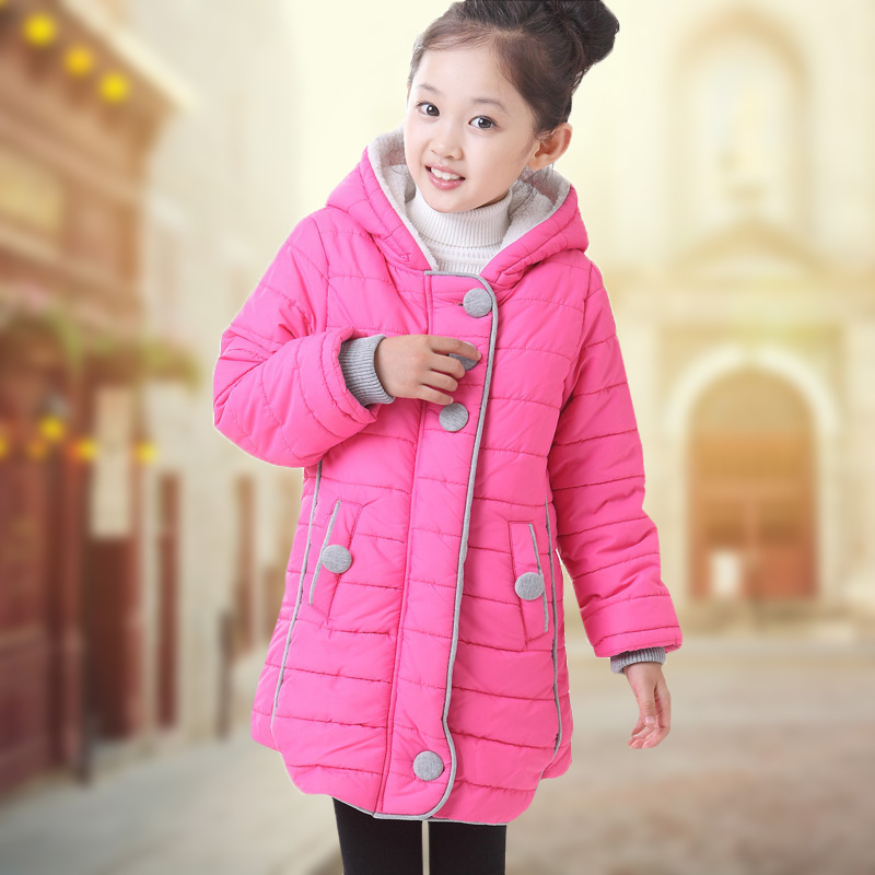 儿童棉衣外套女童加厚棉袄2015新款冬装童装潮女孩中长款大卫衣