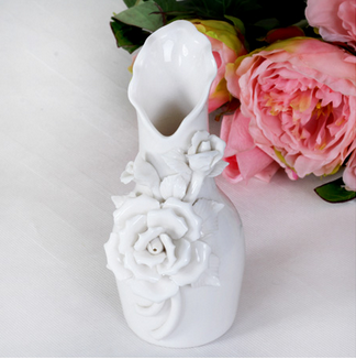 陶瓷立体花小花瓶办公室摆件现代简约创意客厅家居软装饰品插花器