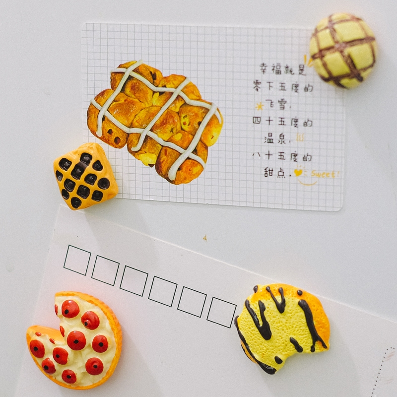 日本迷你创意冰箱贴礼品面包树脂磁贴家居厨房立体留言贴磁铁折扣优惠信息
