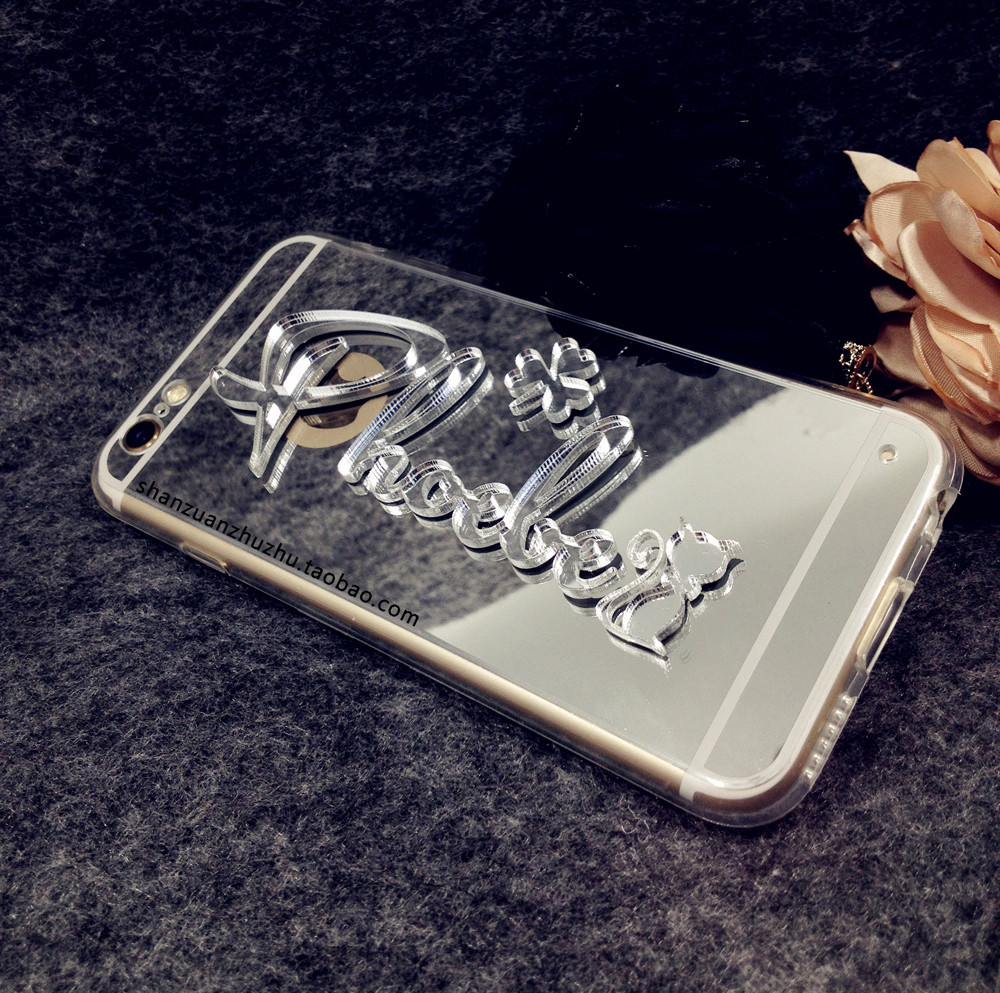 泰国潮流时尚手机壳镜面私人定制字母名字iPhone6三星壳创意软壳
