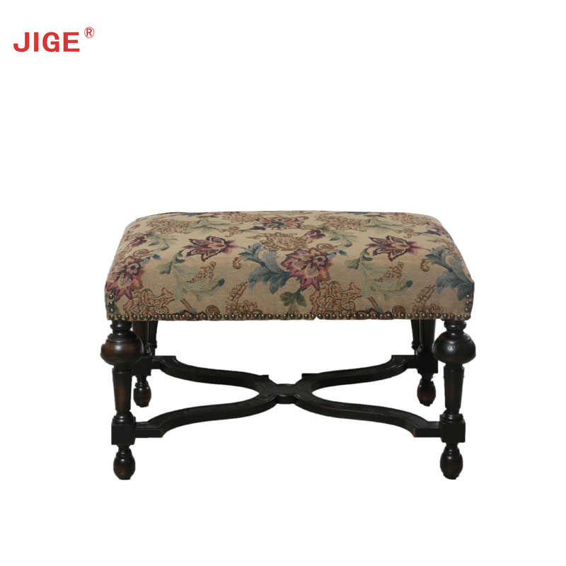 JIGE天悦 高端档出口家具欧式 美式复古 实木家具椅子 沙发椅脚凳