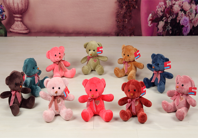 坐款泰迪熊毛绒玩具五彩小熊小泰迪布娃娃生日礼物公仔