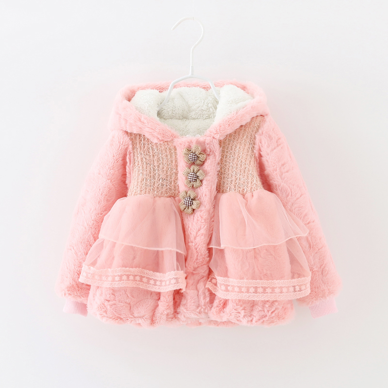 女宝宝秋冬装女童加绒加厚外套0-1-2岁6个月婴幼童装衣服