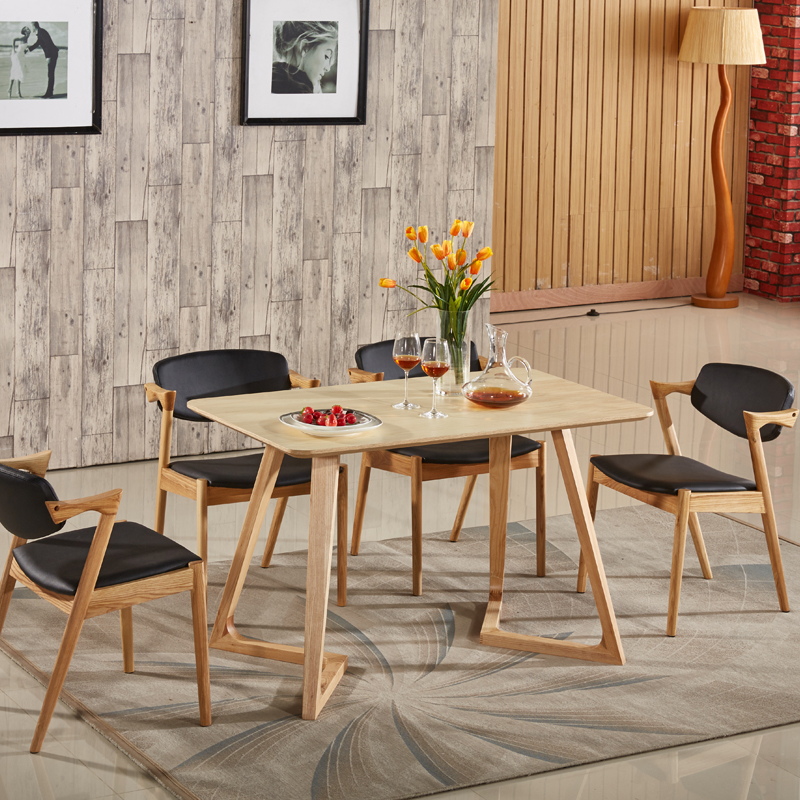 伊莱恩 北欧餐桌椅组合餐厅家具全实木餐台现代简约小户型长方形