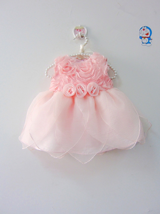 韩版童装婴儿粉色周岁宝宝礼服满月摆酒生日聚会婚纱公主连衣裙