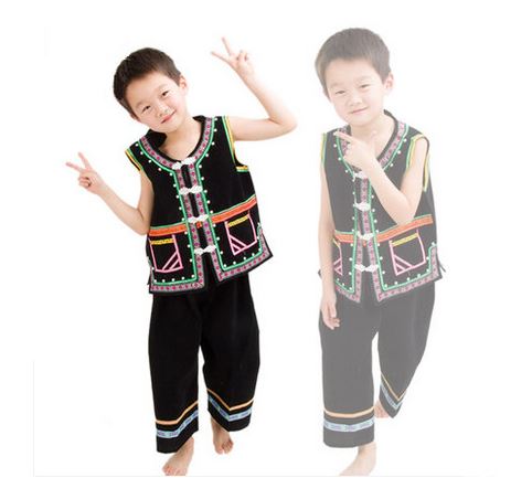 儿童民族服苗族男童装彝族佤族男童演出服壮族少数民族儿童表演服折扣优惠信息