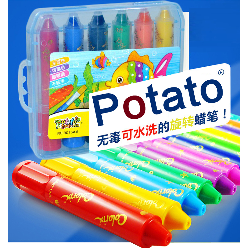 6色12色儿童旋转蜡笔宝宝蜡笔无毒水洗画笔涂色笔彩笔蜡笔炫彩棒折扣优惠信息