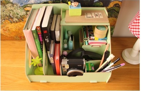 韩国创意家居桌面收纳盒木质办公用品文件架资料架桌面整理盒包邮