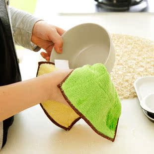 超柔吸水超细纤维 双面不掉毛擦桌抹布 厨房清洁巾