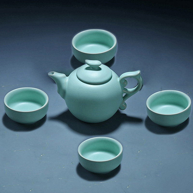 汝窑茶具套装青花瓷玲珑茶具套装蜂窝镂空陶瓷功夫茶具茶壶