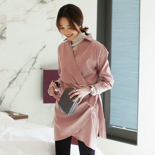 韩国代购女装DZ2016春新款韩版柔软长袖魅力修身显瘦连衣裙中长款折扣优惠信息