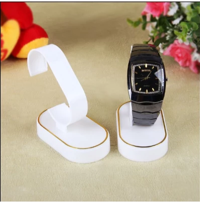 包邮白色烫金塑料手表展示架 手表托架 C圈表架 手表支架首饰架子