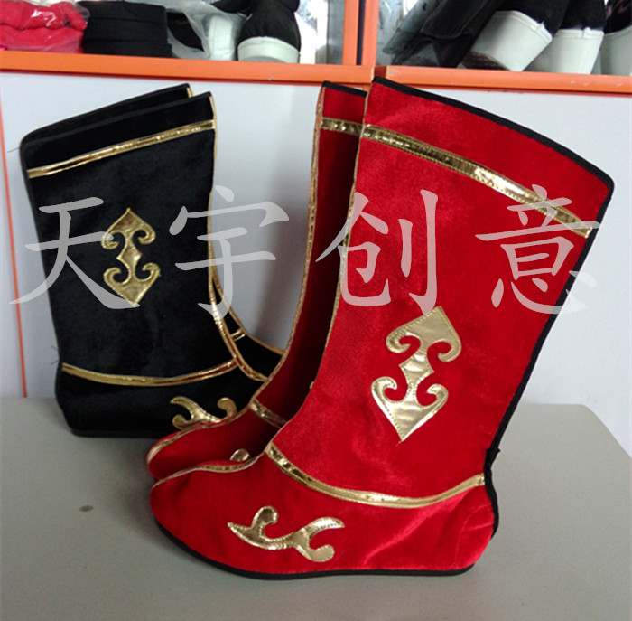 戏剧戏曲秧歌表演舞台用品鞋子，将军武生演出靴子，打鼓靴 戏鞋