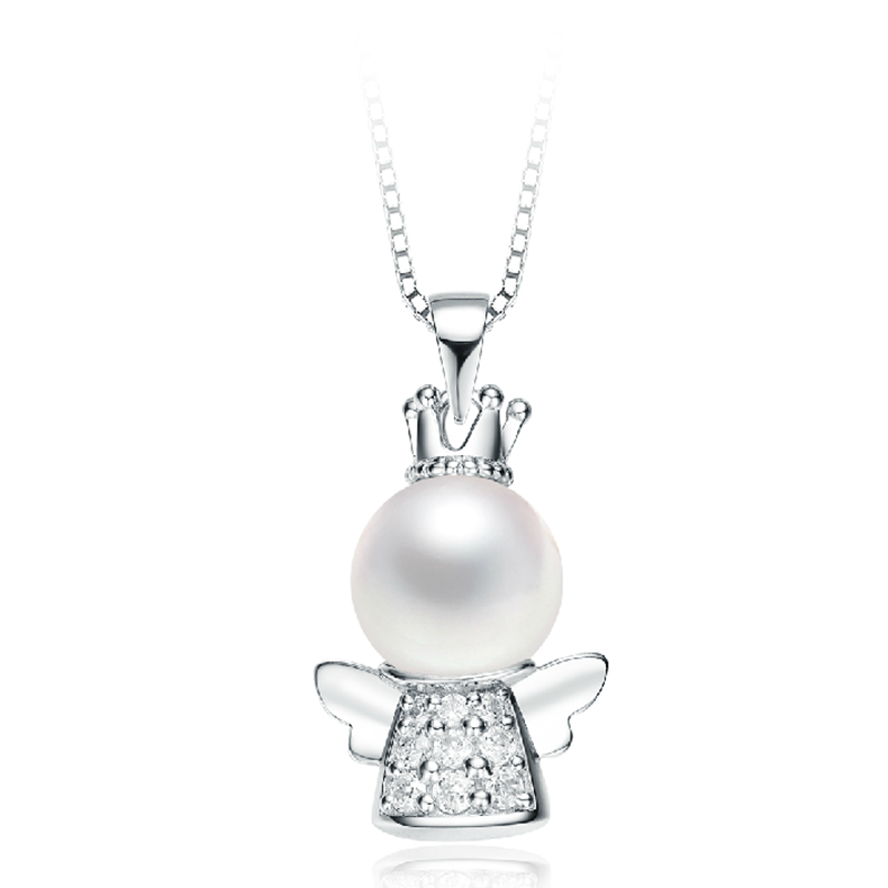 精美包装 小天使925纯银珍珠饰品吊坠项链女款 时尚百搭韩版 正品