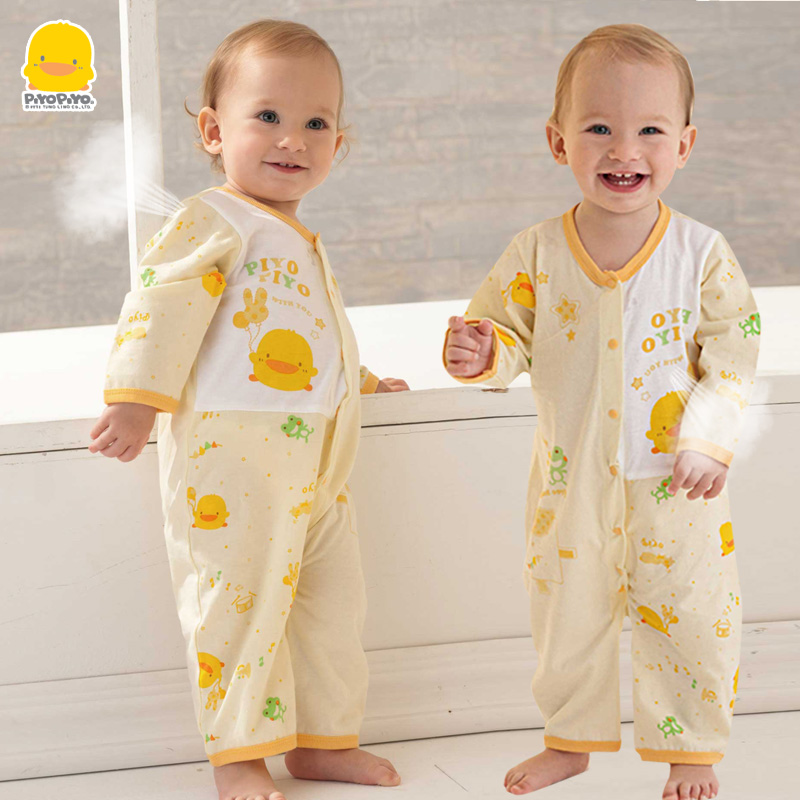 黄色小鸭新生儿连体衣婴儿衣服纯棉爬服宝宝衣服 婴儿连体衣长袖