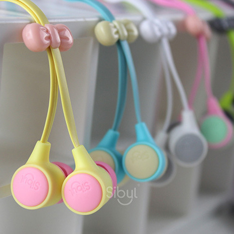 可爱糖果色卡通马卡龙运动音乐耳机 韩版小清新入耳式女生耳机