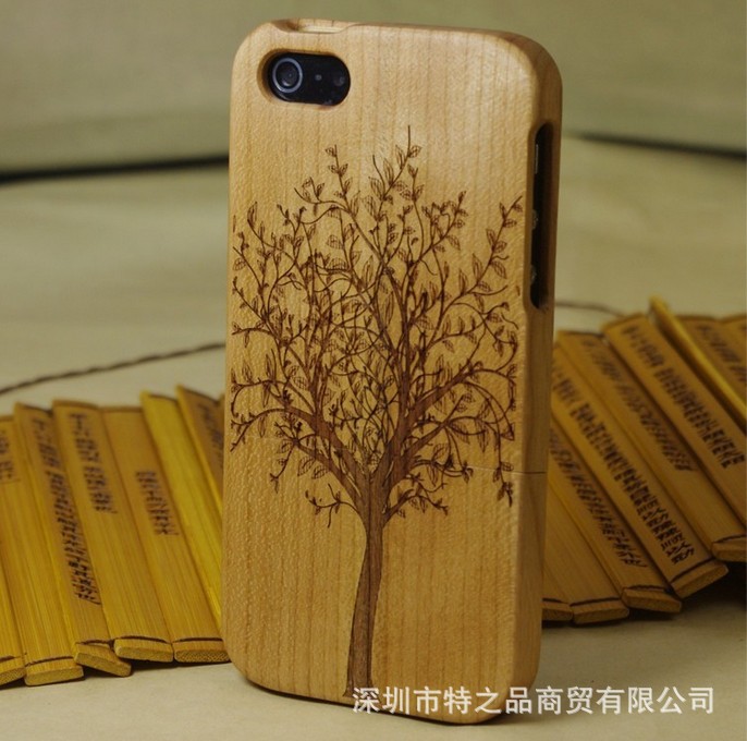 樱桃木大树 苹果iPhone5木壳5s木质手机壳原木雕刻实木外壳保护套折扣优惠信息