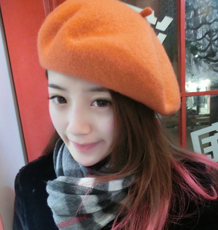 韩版羊毛呢蓓蕾帽针织毛线帽子女秋冬季保暖八角画家帽贝雷帽包邮折扣优惠信息